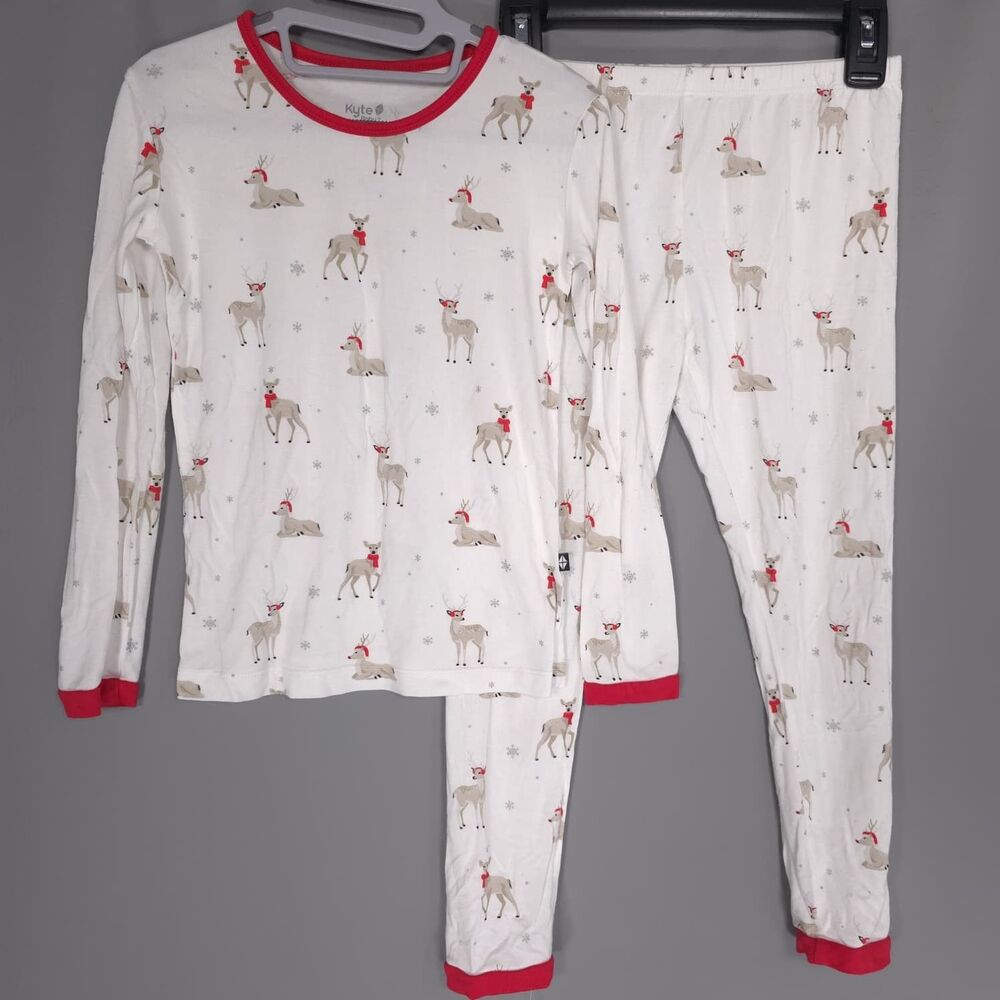 KYTE BABY Pajama Set 6T Unisex Reindeer Print Kids Soft Sleepwear Bamboo Blend
